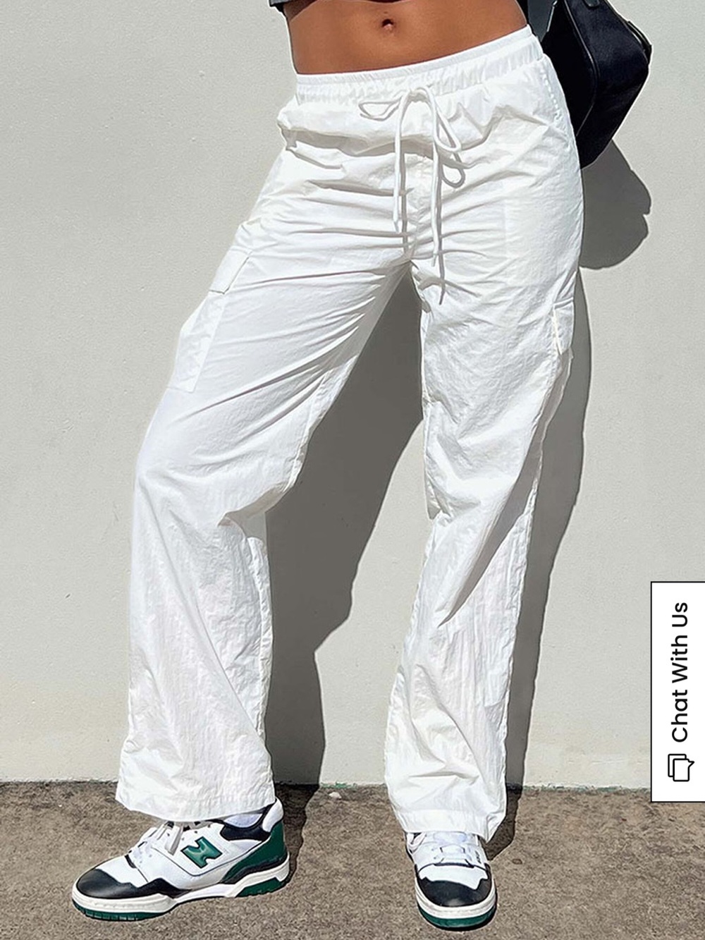 Princess Polly White sheer Flossie Parachute Pants size 10
